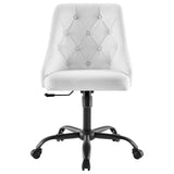 Distinct Tufted Swivel Upholstered Office Chair Black White EEI-4369-BLK-WHI