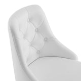 Distinct Tufted Swivel Vegan Leather Office Chair Black White EEI-4370-BLK-WHI