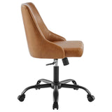 Designate Swivel Vegan Leather Office Chair Black Tan EEI-4372-BLK-TAN