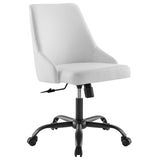 Designate Swivel Vegan Leather Office Chair Black White EEI-4372-BLK-WHI