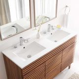 Modway Furniture Cayman 48" Double Basin Bathroom Sink 0423 White EEI-4376-WHI