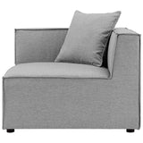 Saybrook Outdoor Patio Upholstered 2-Piece Sectional Sofa Loveseat Gray EEI-4377-GRY