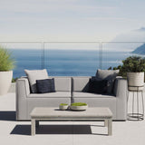 Saybrook Outdoor Patio Upholstered 2-Piece Sectional Sofa Loveseat Gray EEI-4377-GRY