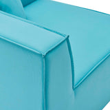 Saybrook Outdoor Patio Upholstered 2-Piece Sectional Sofa Loveseat Turquoise EEI-4377-TUR