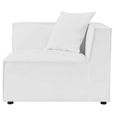 Saybrook Outdoor Patio Upholstered 2-Piece Sectional Sofa Loveseat White EEI-4377-WHI