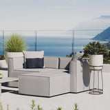 Saybrook Outdoor Patio Upholstered Loveseat and Ottoman Set Gray EEI-4378-GRY