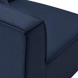 Saybrook Outdoor Patio Upholstered Loveseat and Ottoman Set Navy EEI-4378-NAV