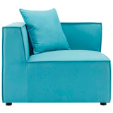 Saybrook Outdoor Patio Upholstered Loveseat and Ottoman Set Turquoise EEI-4378-TUR