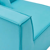 Saybrook Outdoor Patio Upholstered 3-Piece Sectional Sofa Turquoise EEI-4379-TUR