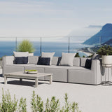 Saybrook Outdoor Patio Upholstered 4-Piece Sectional Sofa Gray EEI-4381-GRY