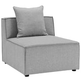 Saybrook Outdoor Patio Upholstered 4-Piece Sectional Sofa Gray EEI-4381-GRY