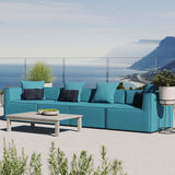 Saybrook Outdoor Patio Upholstered 4-Piece Sectional Sofa Turquoise EEI-4381-TUR