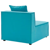 Saybrook Outdoor Patio Upholstered 4-Piece Sectional Sofa Turquoise EEI-4381-TUR