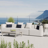 Saybrook Outdoor Patio Upholstered 4-Piece Sectional Sofa White EEI-4381-WHI