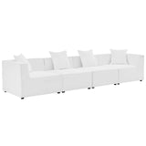 Saybrook Outdoor Patio Upholstered 4-Piece Sectional Sofa White EEI-4381-WHI