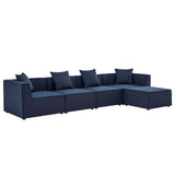 Saybrook Outdoor Patio Upholstered 5-Piece Sectional Sofa Navy EEI-4382-NAV