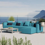 Saybrook Outdoor Patio Upholstered 5-Piece Sectional Sofa Turquoise EEI-4382-TUR