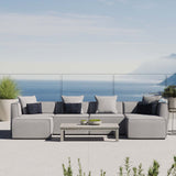 Saybrook Outdoor Patio Upholstered 6-Piece Sectional Sofa Gray EEI-4383-GRY