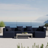 Saybrook Outdoor Patio Upholstered 6-Piece Sectional Sofa Navy EEI-4383-NAV