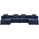 Saybrook Outdoor Patio Upholstered 6-Piece Sectional Sofa Navy EEI-4383-NAV