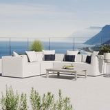 Saybrook Outdoor Patio Upholstered 5-Piece Sectional Sofa White EEI-4384-WHI