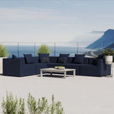 Saybrook Outdoor Patio Upholstered 6-Piece Sectional Sofa Navy EEI-4385-NAV