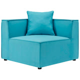 Saybrook Outdoor Patio Upholstered 6-Piece Sectional Sofa Turquoise EEI-4385-TUR