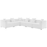 Saybrook Outdoor Patio Upholstered 6-Piece Sectional Sofa White EEI-4385-WHI