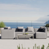 Saybrook Outdoor Patio Upholstered 6-Piece Sectional Sofa Gray EEI-4386-GRY