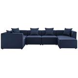 Saybrook Outdoor Patio Upholstered 6-Piece Sectional Sofa Navy EEI-4386-NAV