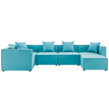 Saybrook Outdoor Patio Upholstered 6-Piece Sectional Sofa Turquoise EEI-4386-TUR