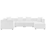 Saybrook Outdoor Patio Upholstered 6-Piece Sectional Sofa White EEI-4386-WHI