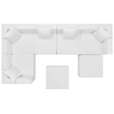 Saybrook Outdoor Patio Upholstered 7-Piece Sectional Sofa White EEI-4387-WHI