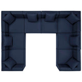 Saybrook Outdoor Patio Upholstered 8-Piece Sectional Sofa Navy EEI-4388-NAV