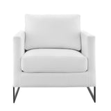 Posse Upholstered Fabric Accent Chair Black White EEI-4391-BLK-WHI