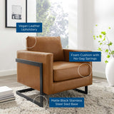 Posse Vegan Leather Accent Chair Black Tan EEI-4392-BLK-TAN