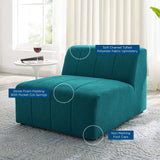 Bartlett Upholstered Fabric Armless Chair Teal EEI-4398-TEA