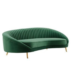 Camber Channel Tufted Performance Velvet Sofa Emerald EEI-4405-EME