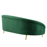 Camber Channel Tufted Performance Velvet Sofa Emerald EEI-4405-EME