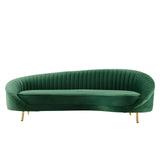 Camber Channel Tufted Performance Velvet Sofa Emerald EEI-4405-EME