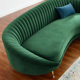 Camber Channel Tufted Performance Velvet Sofa Emerald EEI-4405-EME