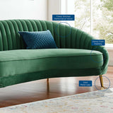 Camber Channel Tufted Performance Velvet Sofa Emerald EEI-4405-EME