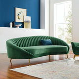 Camber Channel Tufted Performance Velvet Sofa Emerald EEI-4405-EME