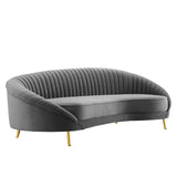 Camber Channel Tufted Performance Velvet Sofa Gray EEI-4405-GRY