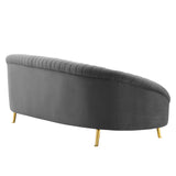 Camber Channel Tufted Performance Velvet Sofa Gray EEI-4405-GRY