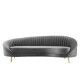 Camber Channel Tufted Performance Velvet Sofa Gray EEI-4405-GRY