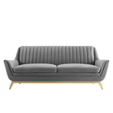 Winsome Channel Tufted Performance Velvet Sofa Gray EEI-4407-GRY