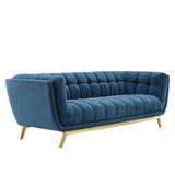 Bestow Crushed Performance Velvet Sofa Navy EEI-4410-NAV