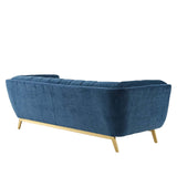 Bestow Crushed Performance Velvet Sofa Navy EEI-4410-NAV