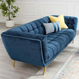 Bestow Crushed Performance Velvet Sofa Navy EEI-4410-NAV